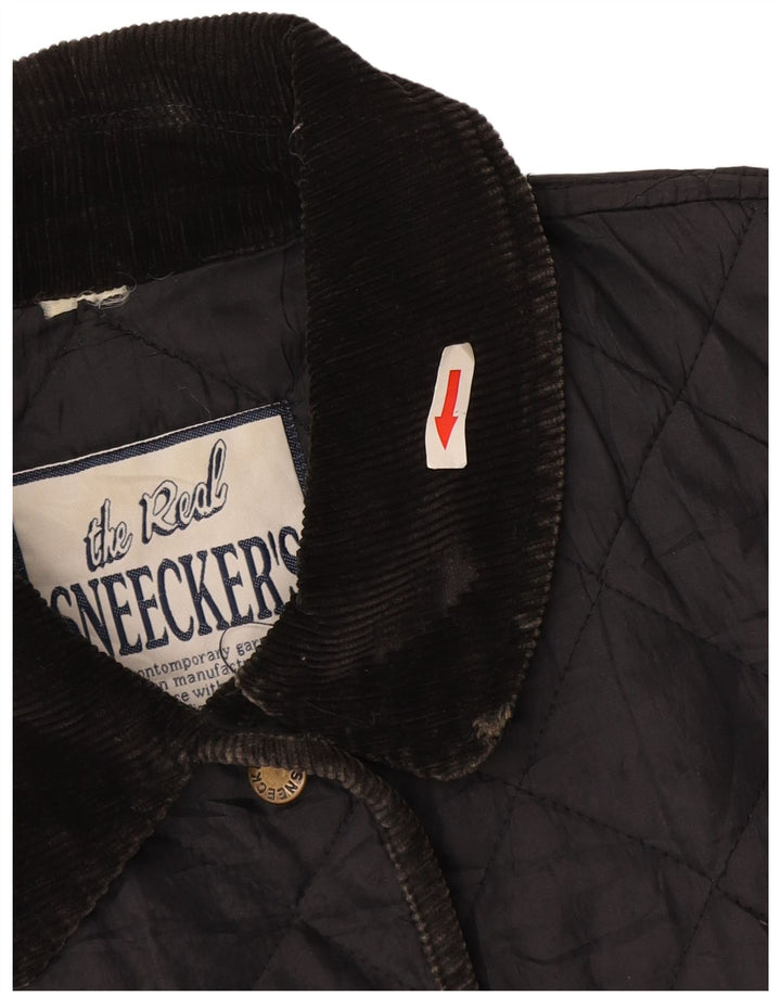 Vintage Damen Steppjacke UK 14 Großes marineblaues Polyamid