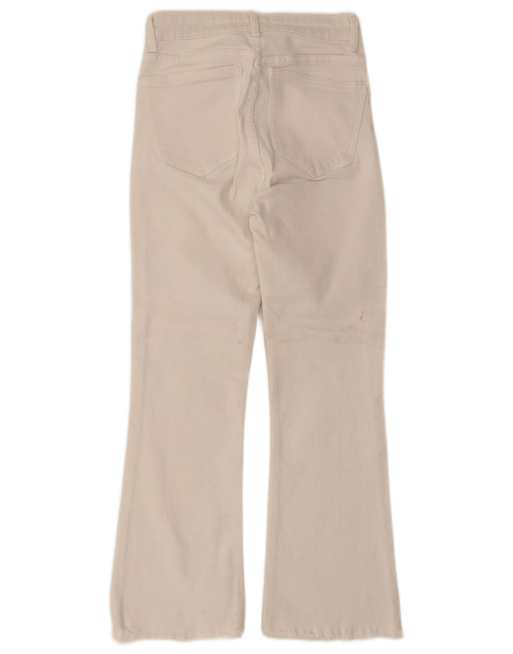 Zara Damen Schlagjeans EU 36 XS W26 L25 Weiße Baumwolle
