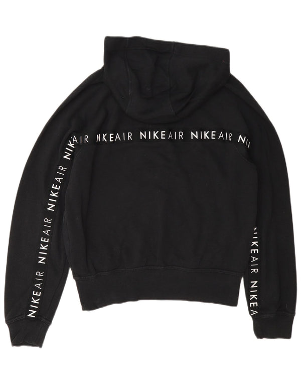 Nike Womens Graphic Hoodie Pullover UK 10 Small Schwarz Baumwolle