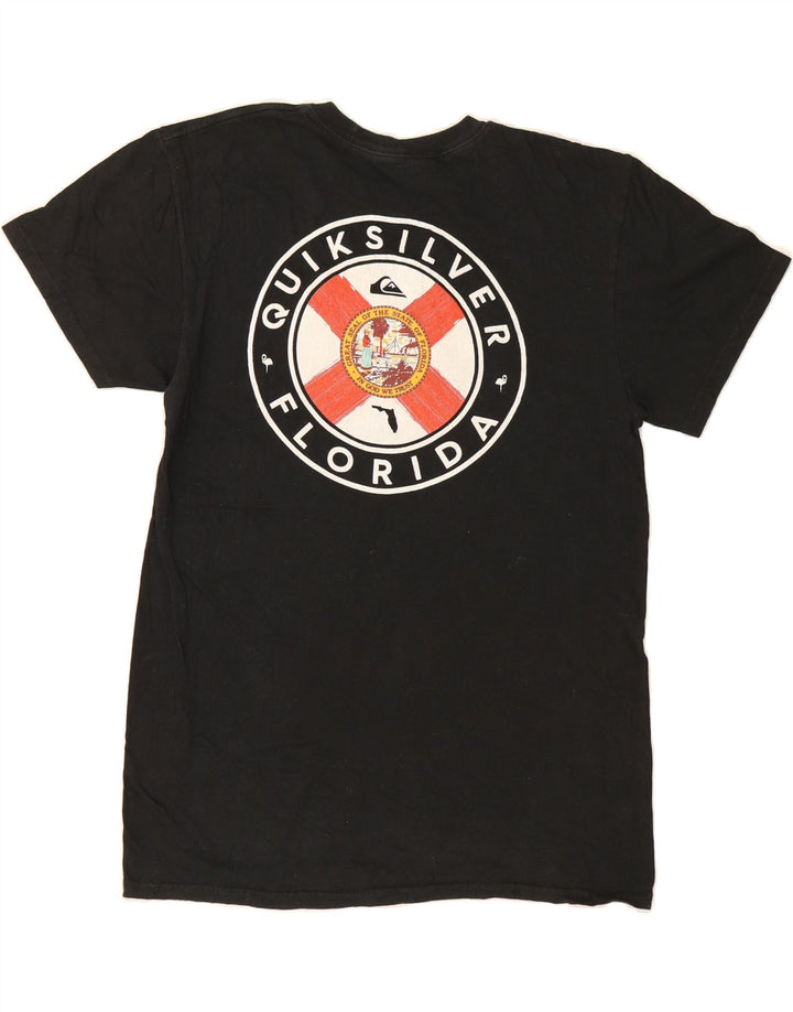 QUIKSILVER Mens Regular Fit Graphic T-Shirt Top Medium Black Cotton Vintage Quiksilver and Second-Hand Quiksilver from Messina Hembry 