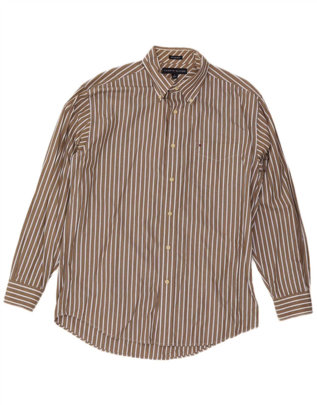 Tommy Hilfiger Herrenhemd aus mittelbeiger, gestreifter Baumwolle