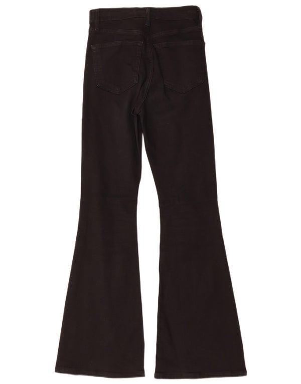 Topshop Damen Jamie Flared Jeans W26 L30 Schwarze Baumwolle