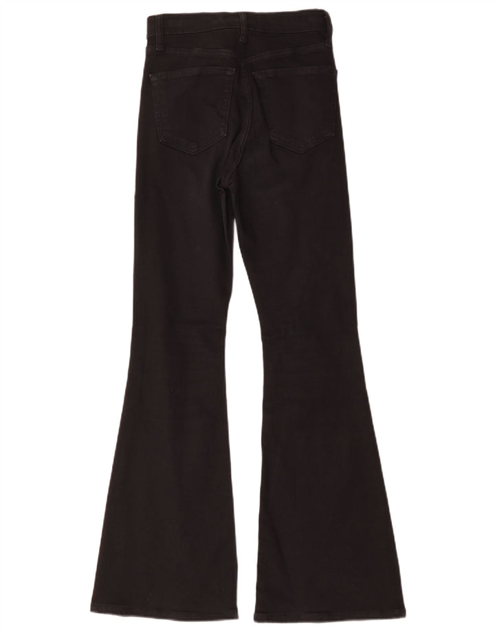 Topshop Damen Jamie Flared Jeans W26 L30 Schwarze Baumwolle