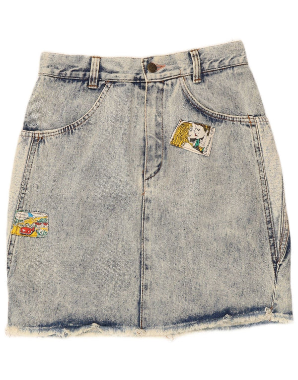 Vintage Damen Jeansrock Klein W26 Blau