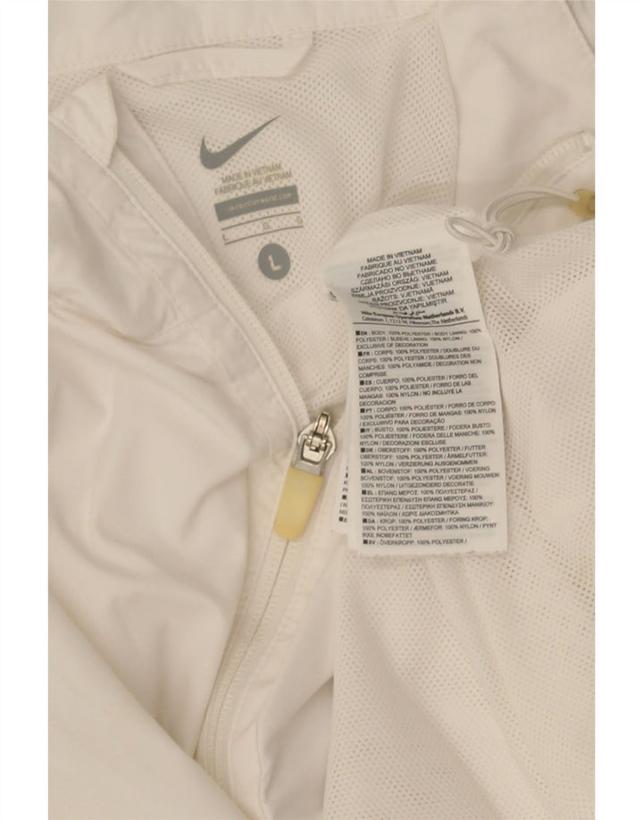 Nike Herren-Trainingsanzugoberteil, große Jacke aus weißem Polyester