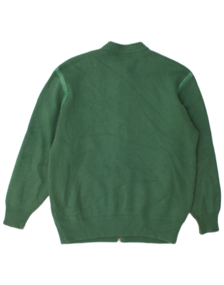 Il Granchio Herren-Cardigan mit durchgehendem Reißverschluss in Mittelgrün
