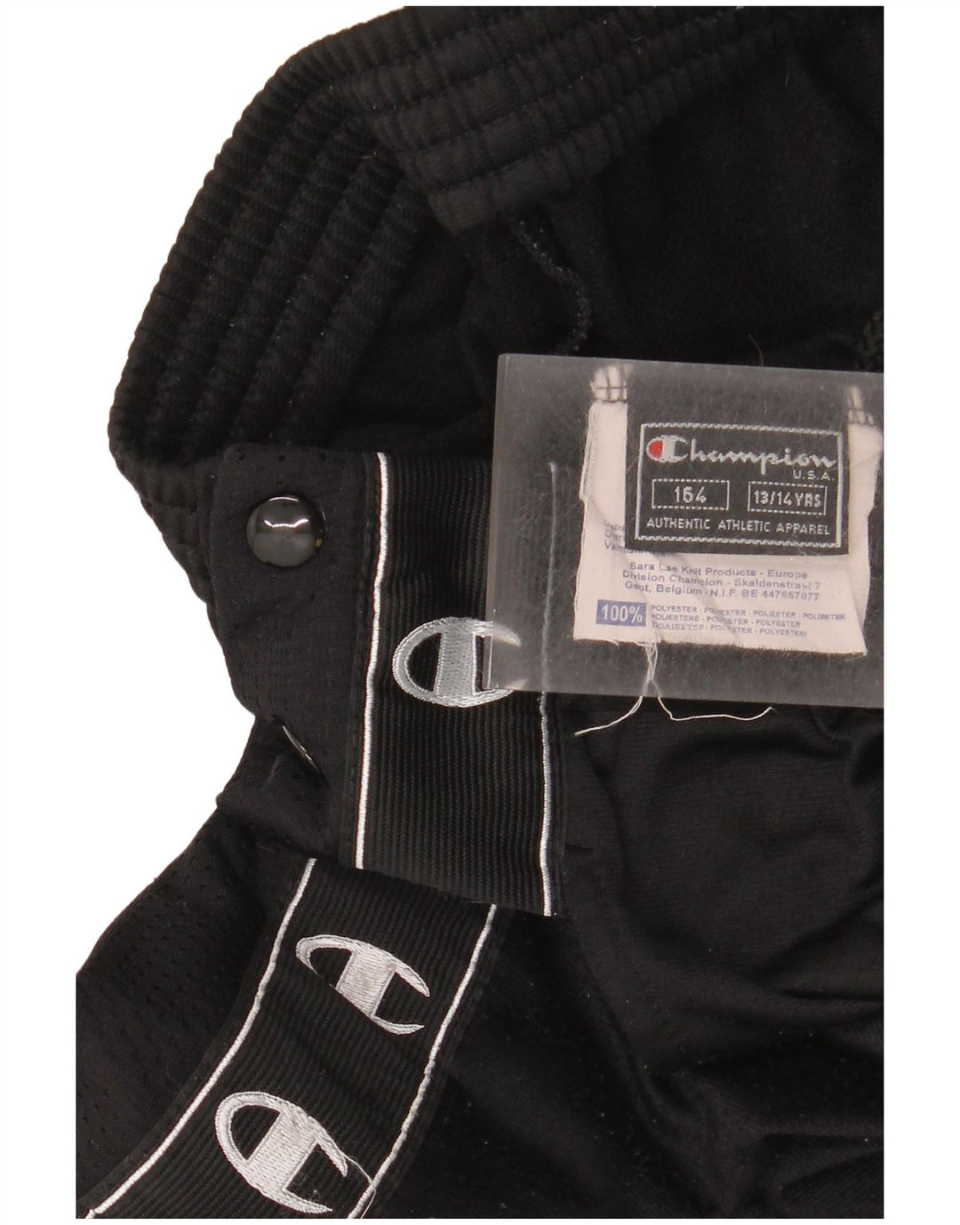 CHAMPION Jungen-Trainingshose mit Grafik, 13–14 Jahre, schwarzes Polyester