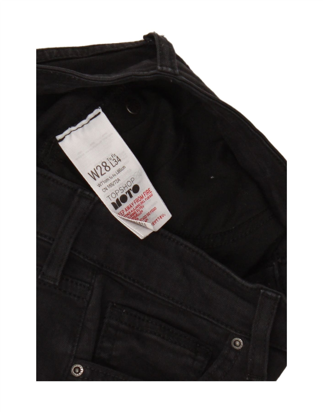 Topshop Damen Skinny Jeans W28 L29 Schwarz Polyester