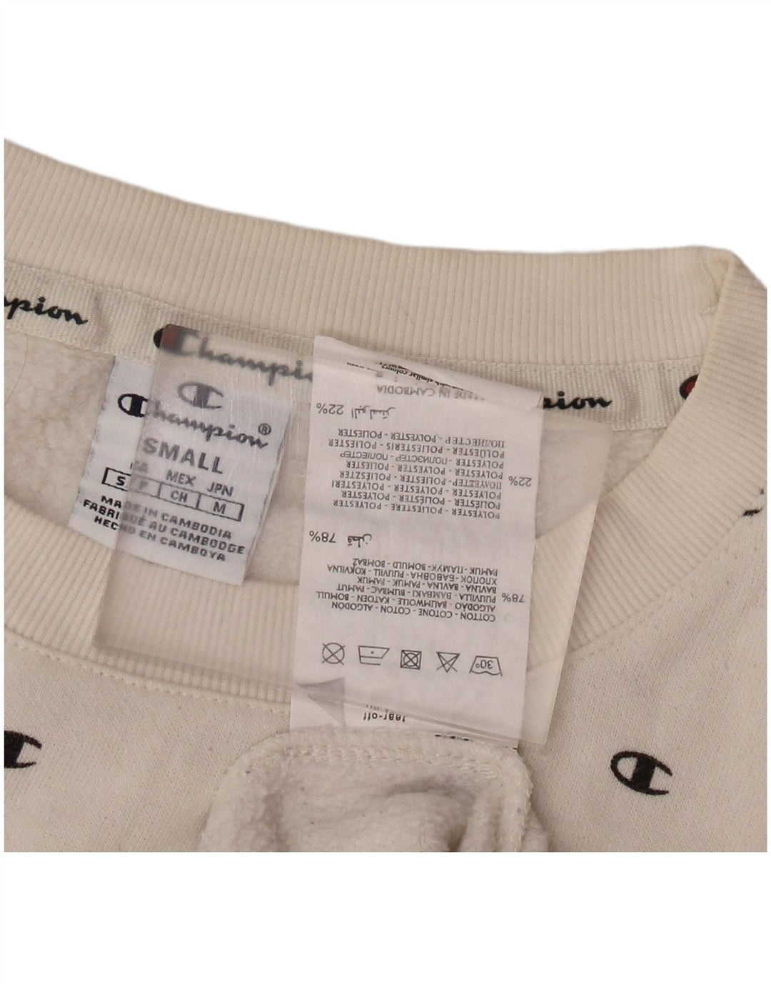 CHAMPION Damen-Sweatshirt in Übergröße mit Grafik, UK 10, Größe S, Weiß