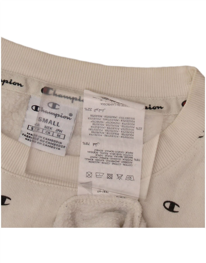 CHAMPION Damen-Sweatshirt in Übergröße mit Grafik, UK 10, Größe S, Weiß