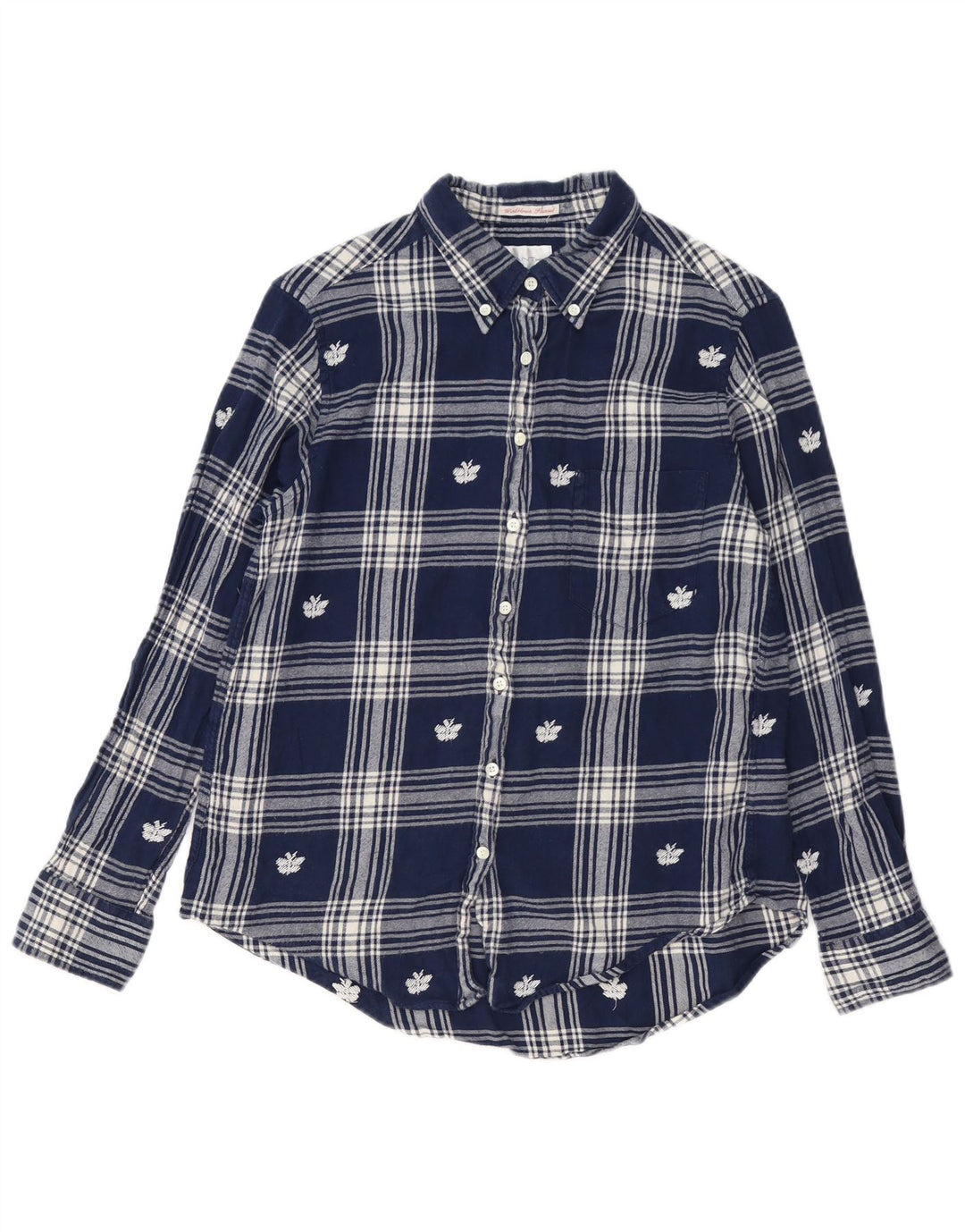 GANT Flanellhemd für Damen, UK 14, mittelmarineblau, kariert, Baumwolle