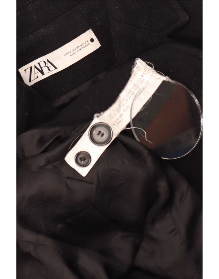 Zara Damen Mantel UK 6 XS Schwarz Viskose