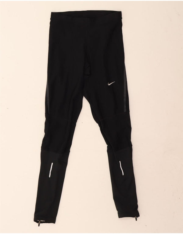 Nike Damen Dri Fit Leggings UK 12 Medium Schwarz Polyester