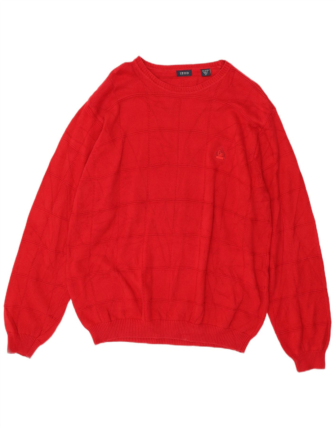 Izod Herren-Pullover mit Rundhalsausschnitt, XL, rote Baumwolle