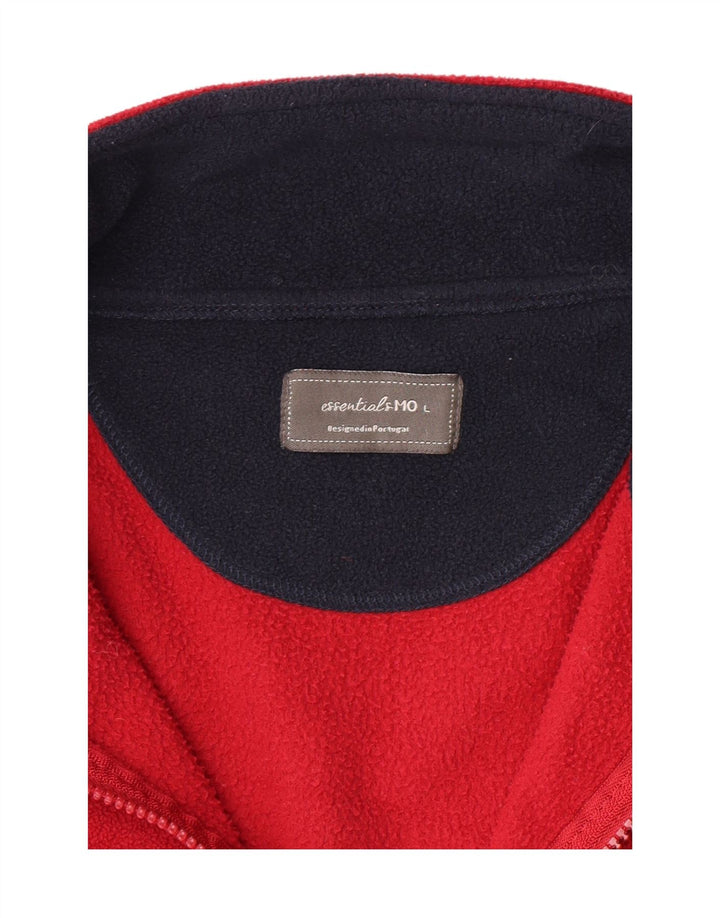 VINTAGE Womens Fleece Jacket UK 16 Large Red