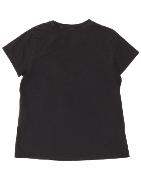 Levi's Damen Perfect Crew T-Shirt Top UK 10 Small Schwarz Baumwolle