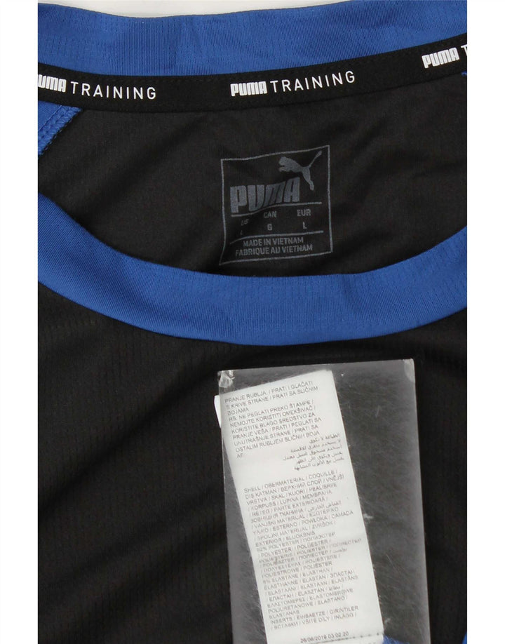 Puma Herren T-Shirt Top Large Blau Colourblock Polyester