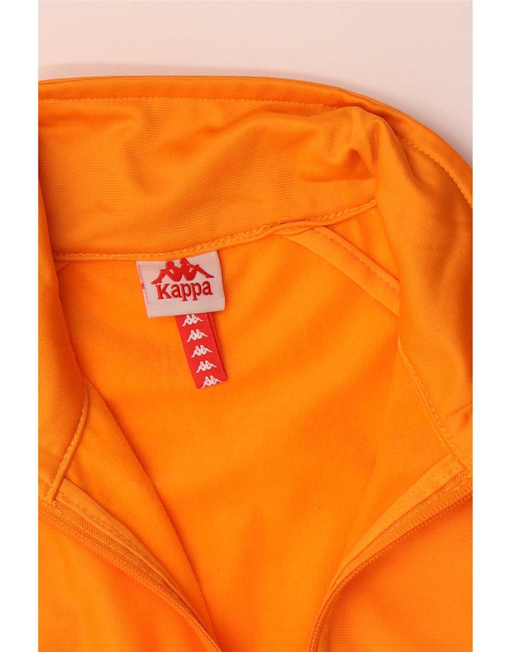 Kappa Damen Grafik-Trainingsanzug-Oberteiljacke UK 10 Small Orange Colourblock