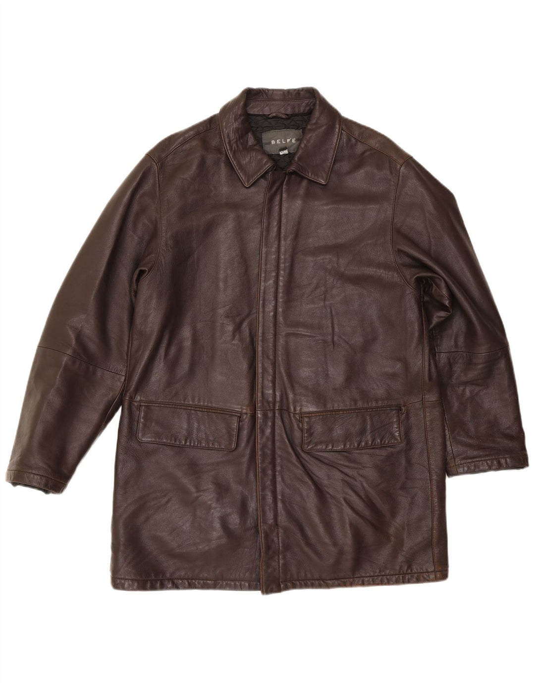 Belfe & Belfe Herren Lederjacke UK 38 Mittelbraunes Leder