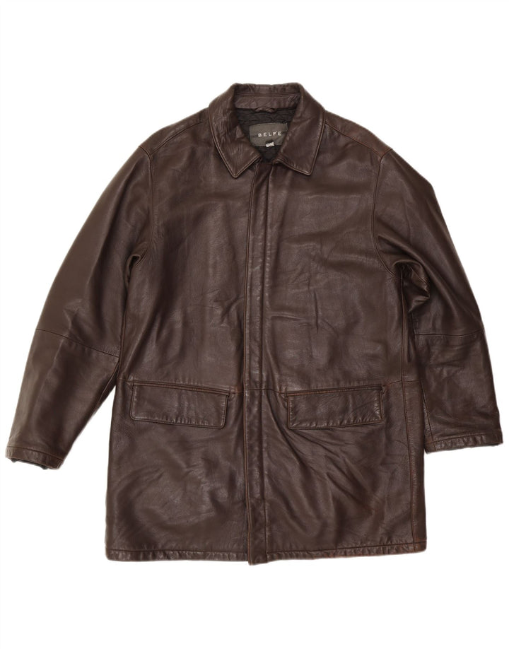 Belfe & Belfe Herren Lederjacke UK 38 Mittelbraunes Leder