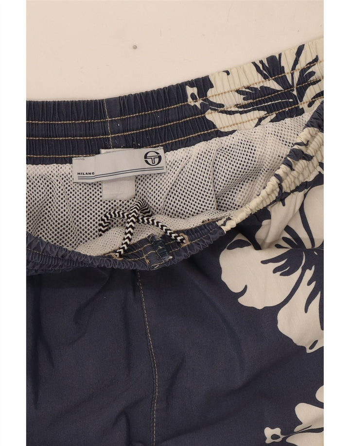 Sergio Tacchini Herren-Badeshorts, mittelgroß, Marineblau mit Blumenmuster