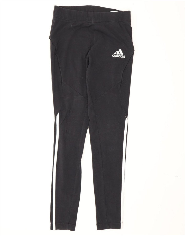 Adidas Damen Leggings UK 8/10 Small Schwarz Baumwolle