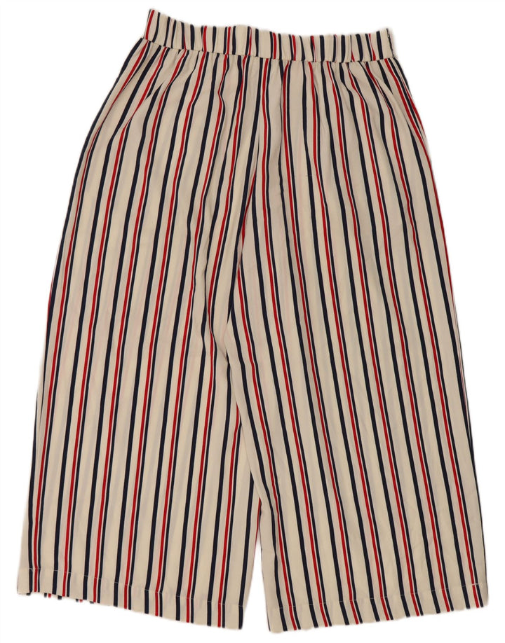 Zara Damen Capri-Hose, groß, W34, L22, weiß gestreift