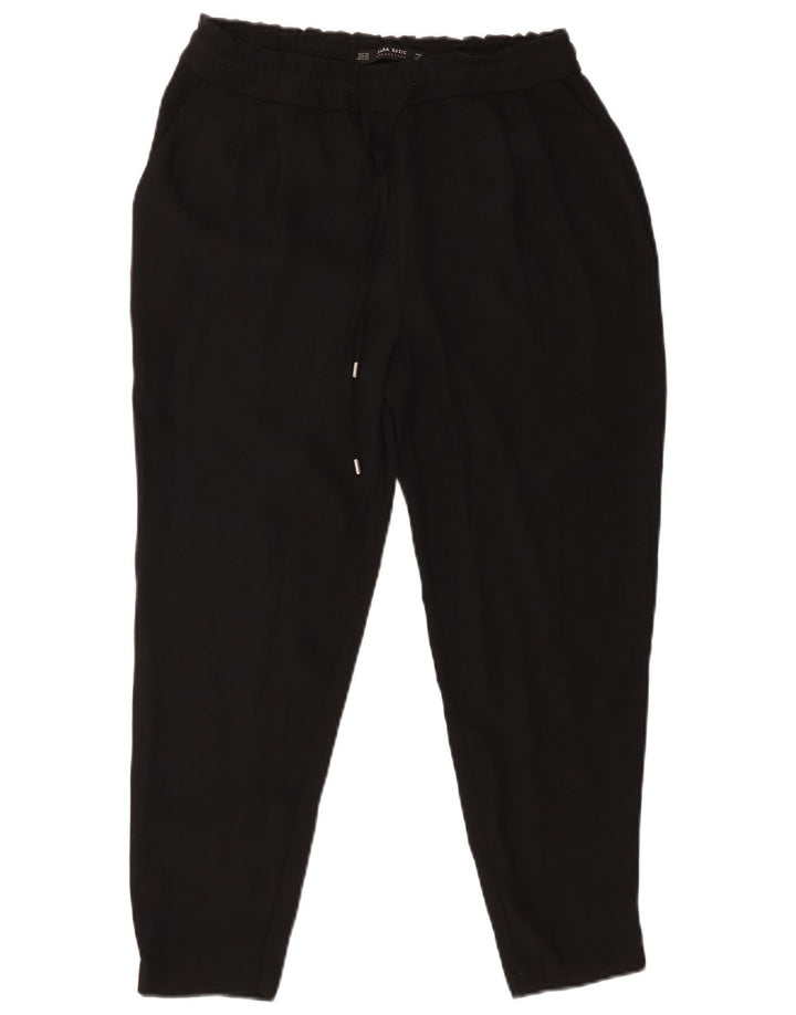 Zara Damen-PEGged-Cropped-Hose XS W24 L23 Schwarz Polyester