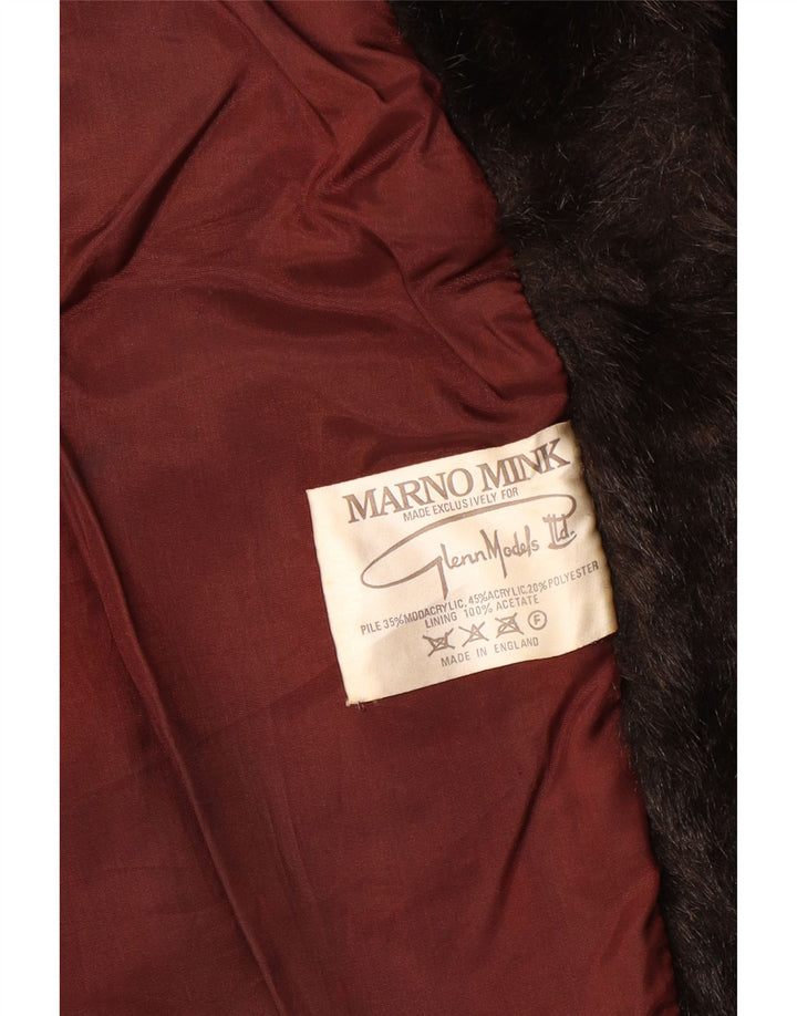 Marno Nerz Damen Kunstpelzjacke UK 14 Mittelbraun Modacryl