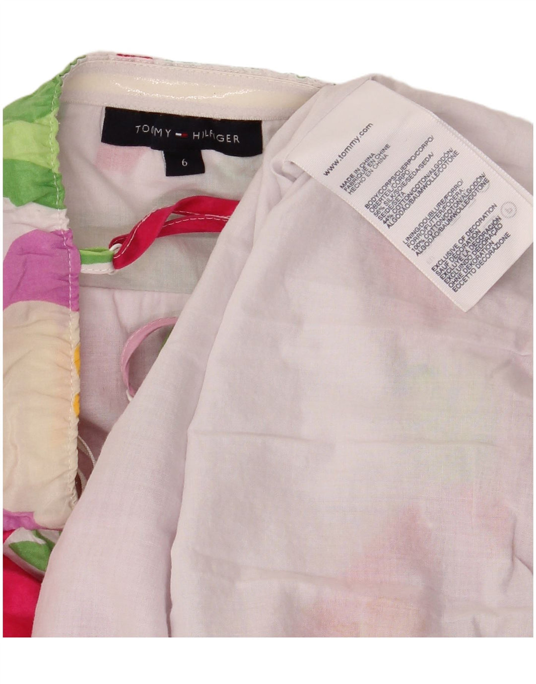 TOMMY HILFIGER Damen Sommerkleid US 6 Mittelrosa Blumenseide