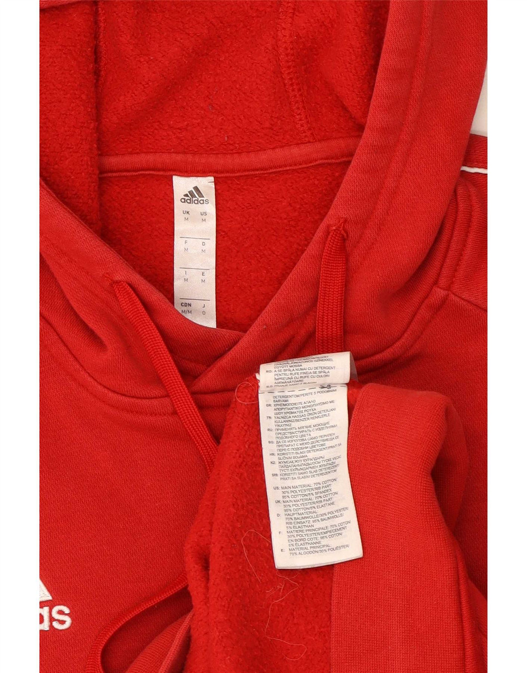 Adidas Herren Kapuzenpullover aus mittelroter Baumwolle