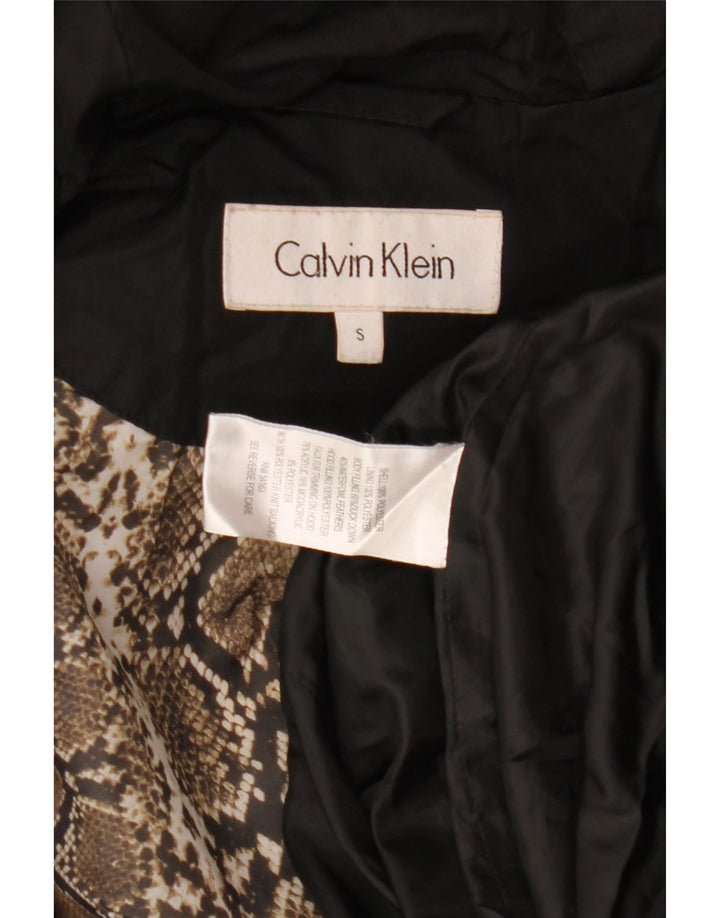 Calvin Klein Damen Kapuzenmantel, gepolstert, UK 10, Größe S, Schwarz, Polyester