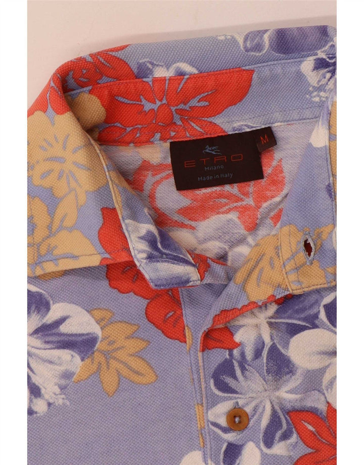 Etro Herren-Poloshirt, mittelviolett, geblümt