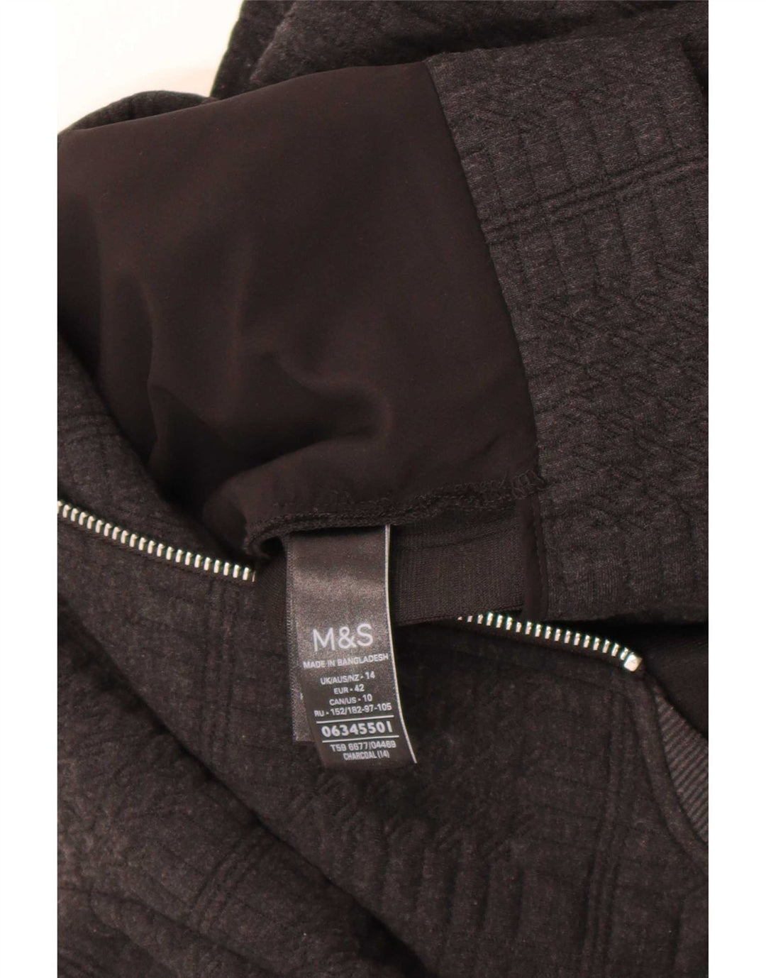 Marks & Spencer Damen Bomberjacke UK 14 Large Grau Polyester