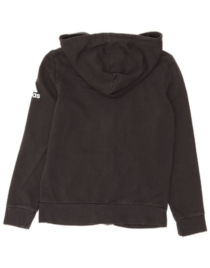Adidas Damen Zip Hoodie Pullover UK 12 Medium Schwarz