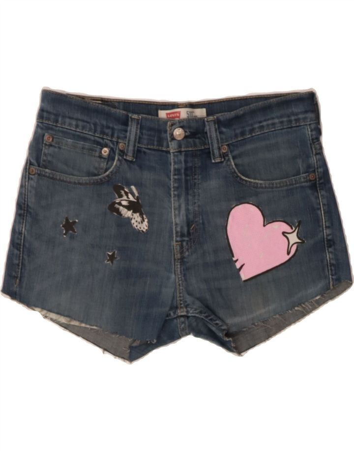 LEVI'S Womens 511 Graphic Denim Shorts W31Medium  Blue Cotton Vintage Levi's and Second-Hand Levi's from Messina Hembry 