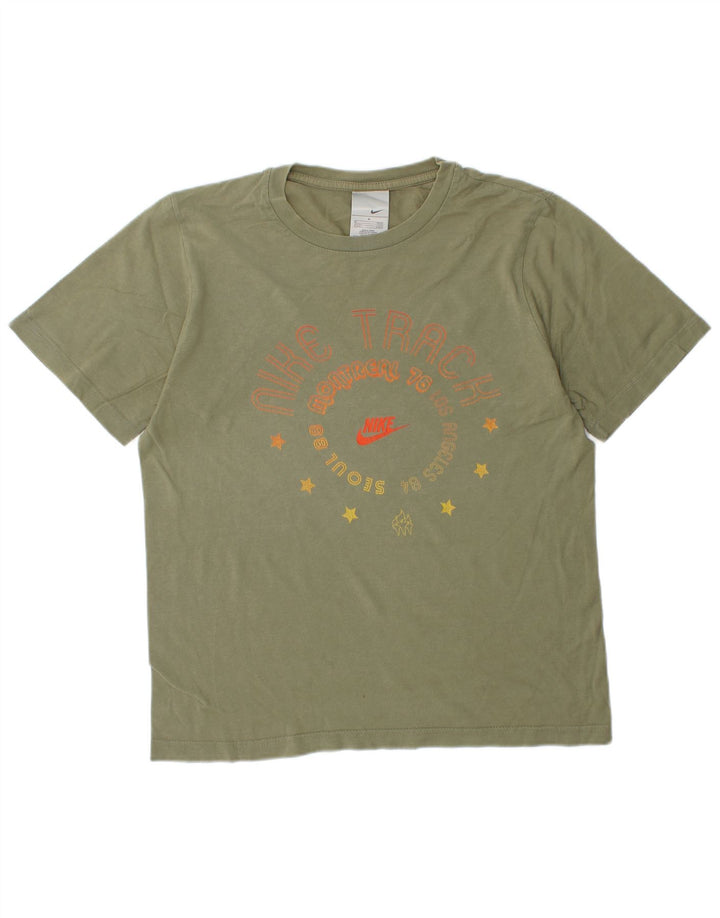 NIKE Herren-T-Shirt mit Grafik, UK 39/41, mittlere Khaki-Baumwolle