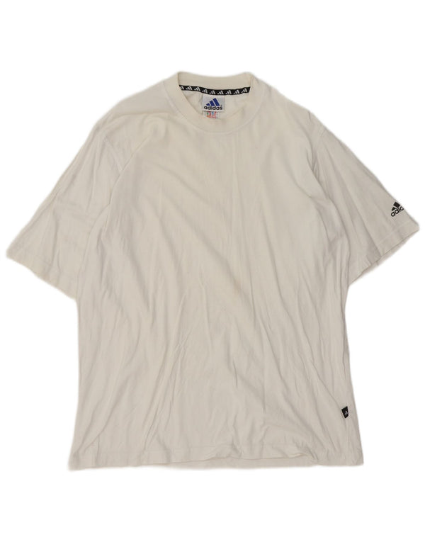 Adidas Herren T-Shirt Top UK 40/42 Mittelweiße Baumwolle