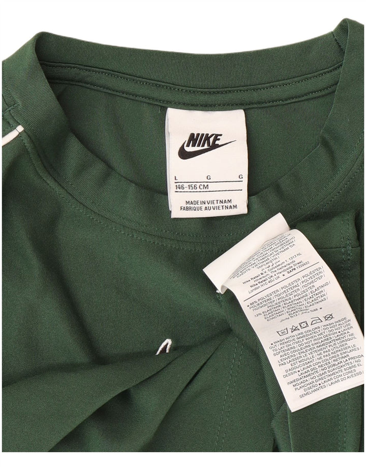 Nike Mädchen Crop Top Langarm 12–13 Jahre groß grün Polyester