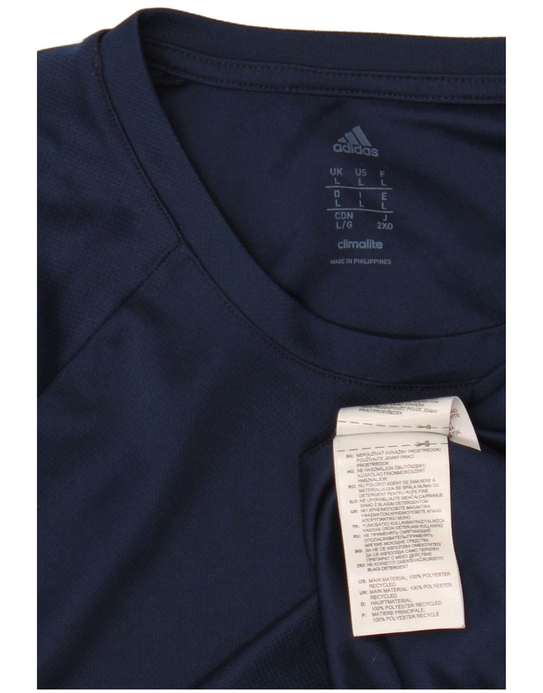 Adidas Herren Climalite Graphic T-Shirt Top Large Marineblau Polyester