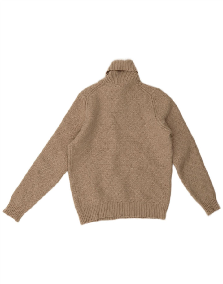 Massimo Dutti Damen-Pullover mit Rollkragen, Gr. 14, groß, beige, geometrisch