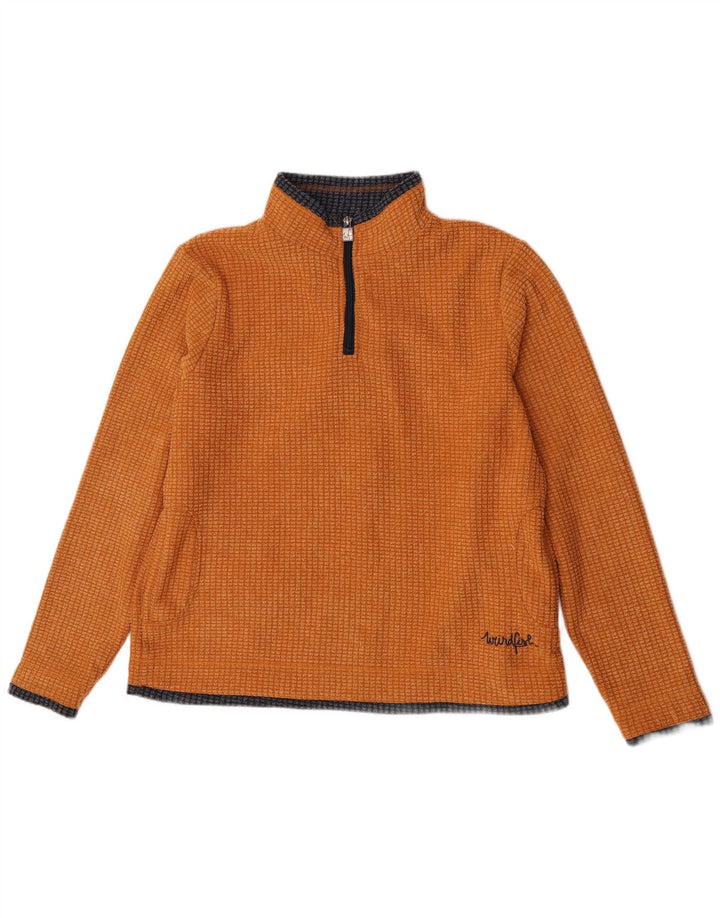 Weird Fish Damen-Fleecepullover mit Reißverschluss am Hals, UK 16, Größe L, Orange, Polyester