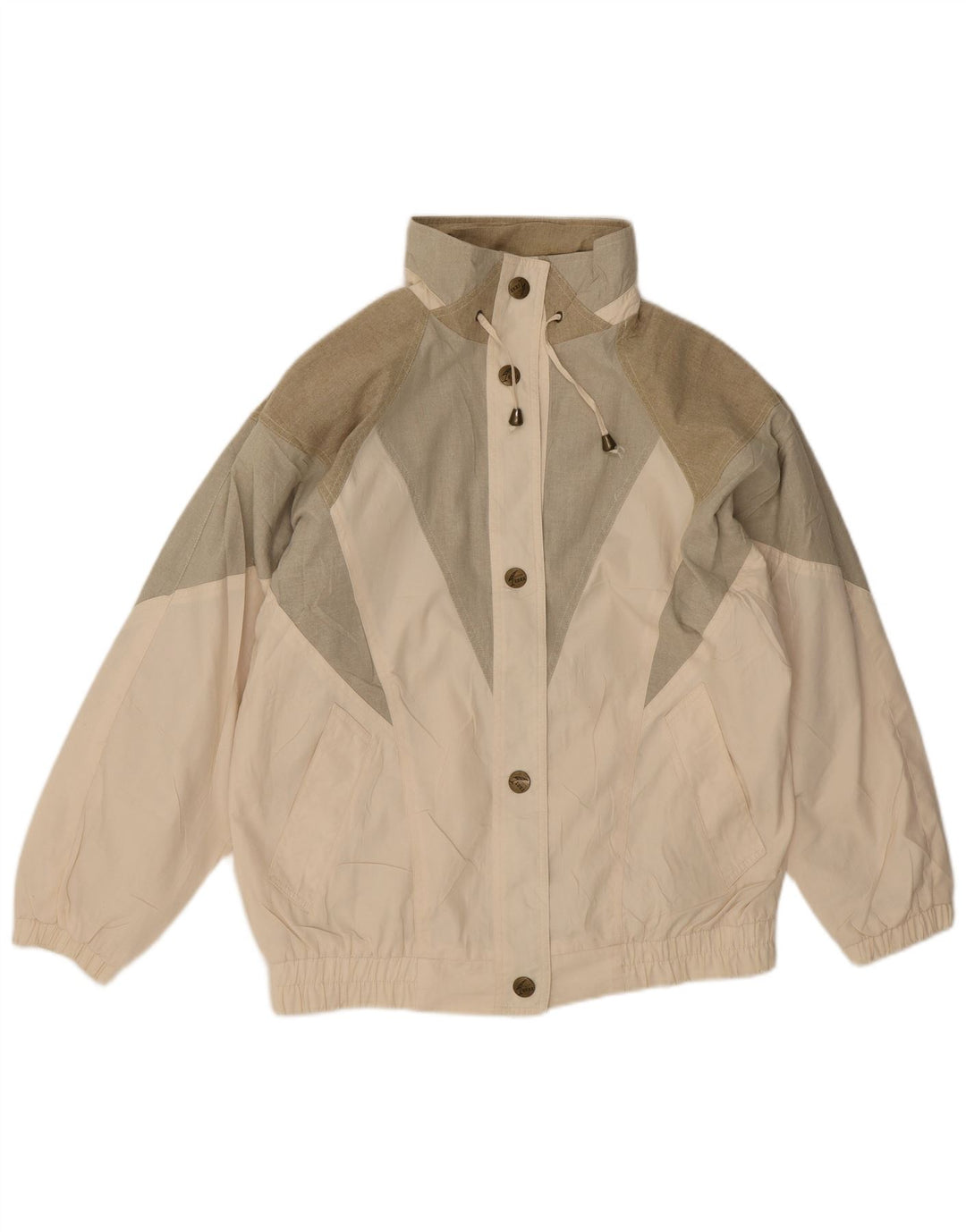 Izzi Damen Übergroße Windjacke UK 10 Small Beige Colourblock
