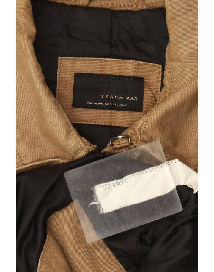 Zara Herren Militärjacke UK 40 Large Braun Polyester