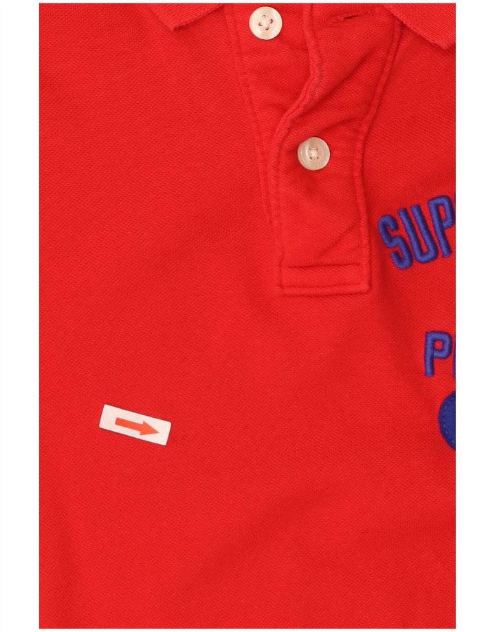 Superdry Herren-Poloshirt mit Grafik, Größe S, rote Baumwolle