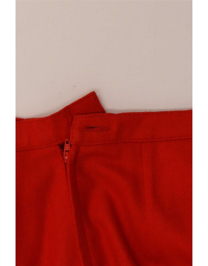 Vintage Damen A-Linienrock IT 42 Medium W26 Rote Wolle