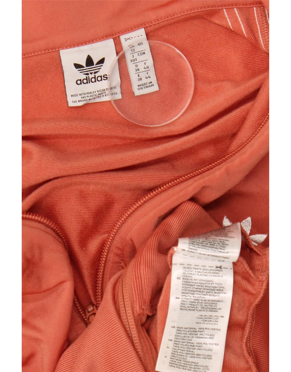 Adidas Damen Crop Trainingsanzug Top Jacke UK 12 Medium Orange Polyester