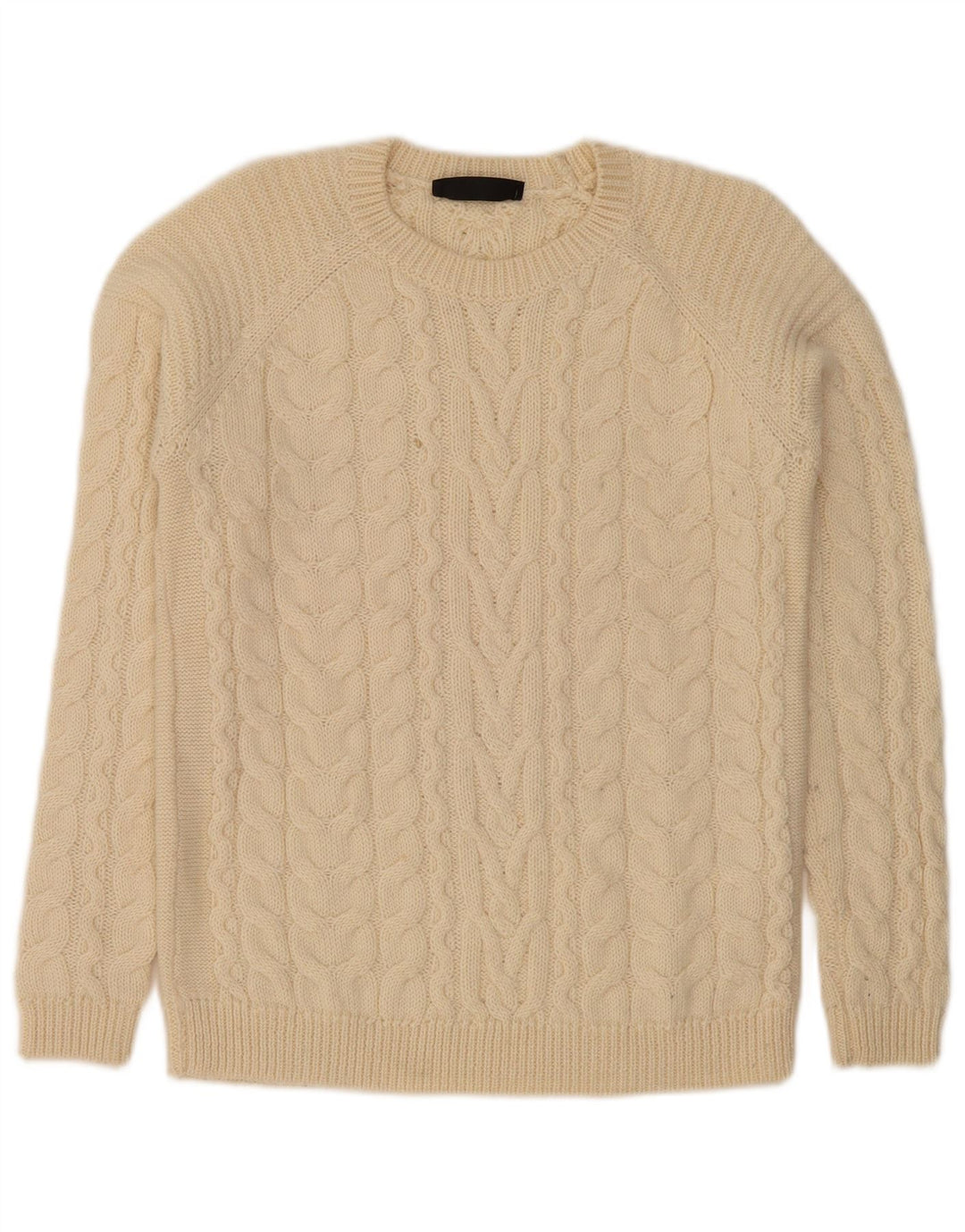 HALLHUBER Damen-Pullover mit Rundhalsausschnitt, UK 14, mittelbeige Wolle