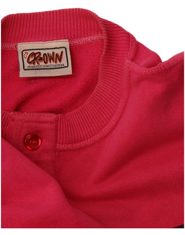 CROWN Herren-Sweatshirt-Pullover aus mittelrosa Baumwolle