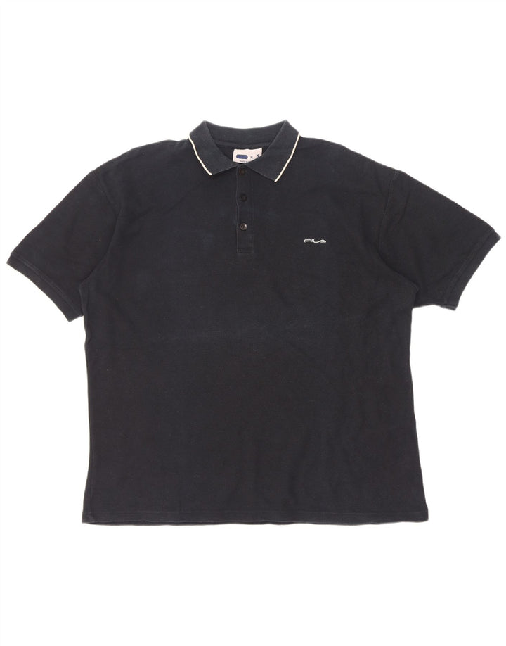 Fila Herren Poloshirt XL Schwarz Baumwolle